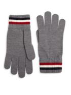Moncler Striped Virgin Wool Gloves