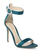 Gianvito Rossi Embellished Satin Ankle-strap Sandals