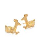 Temple St. Clair Deer Diamond & 18k Yellow Gold Stud Earrings