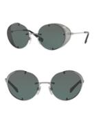 Valentino Glamtech 52mm Round Sunglasses