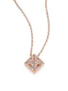 Marli Astrid Diamond & 18k Rose Gold M+m Cube Necklace