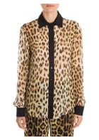 Moschino Leopard Button-down Blouse