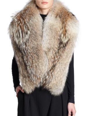 Theory Tashia Coyote Fur Shawl
