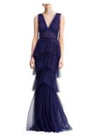 Marchesa Notte Tiered Lace Gown