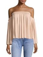 Elizabeth And James Emelyn Pleated Off-the-shoulder Top