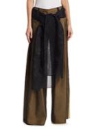 Rosie Assoulin Wide Leg Pants With Tulle Front