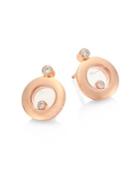 Chopard Happy Diamonds & 18k Rose Gold Round Stud Earrings