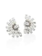 Fallon Monarch Victoriana Crystal & Faux-pearl Fan Stud Earrings
