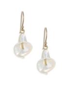 Annette Ferdinandsen Flora Large Mother-of-pearl & Yellow Gold Calla Lily Drop Earrings