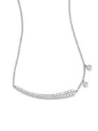 Meira T Diamond & 14k White Gold Asymmetrical Curved Bar Necklace