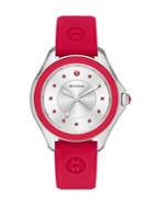 Michele Watches Cape Red Topaz, Stainless Steel & Silicone Strap Watch/red