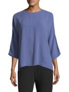 Eileen Fisher Quarter-sleeve Silk Top