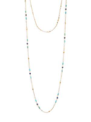 Chan Luu Amazonite, Turquoise & Lapis Double Layer Beaded Necklace