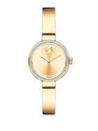 Movado Bold Diamond & Goldtone Ip Stainless Steel Bangle Bracelet Watch