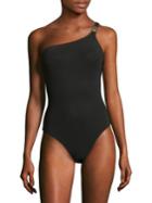 Tory Burch One-piece Gemini Link One-shoulder Swimsuit