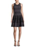 Milly Vertical Optic Flare Dress