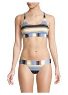 Pilyq Striped Halterneck Bikini Top