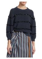 Brunello Cucinelli Sequin Stripe Cotton Sweater