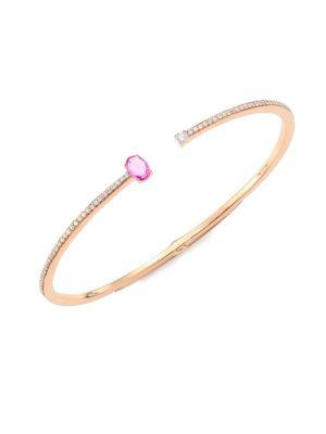 Hueb Spectrum Diamond, Pink Sapphire & 18k Rose Gold Open Bangle