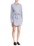 T By Alexander Wang Tie-front Striped Shirtdress