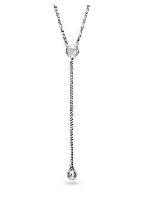 John Hardy Classic Chain Hammered Silver Drop Necklace