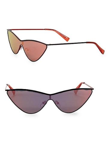 Le Specs Luxe Adam Selman X Le Specs Luxe The Fugitive Black & Mirrored Sunglasses
