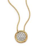 John Hardy Bamboo Small Diamond & 18k Yellow Gold Round Pendant Necklace