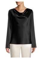 St. John Liquid Satin Cowlneck Blouse