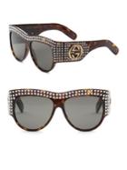 Gucci 56mm Crytal-embellished Square Cat Eye Sunglasses