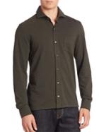 Isaia Solid Long Sleeve Polo