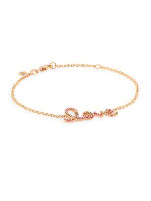Sydney Evan Rainbow Rose Gold & Sapphire Love Bracelet