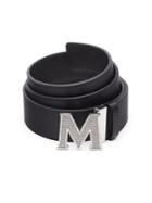 Mcm Jeweled M Saffiano Leather Belt