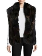 Adrienne Landau Multicolor Fox Fur Vest