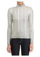 Ralph Lauren Collection Metallic Silk Cabled Sweater