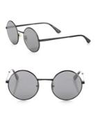 Saint Laurent 52mm Semimatte Round Sunglasses