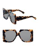 Karen Walker Return To Sender 56mm Leopard Square Sunglasses