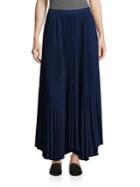 Theory Laire Crepe Pleated Midi Skirt