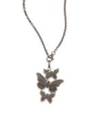 Nina Gilin Diamond Butterflies Pendant Necklace