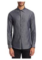 Emporio Armani Regular-fit Melange Twill Button-down Shirt