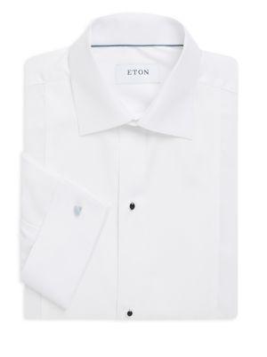Eton Slim-fit Pique Front Cotton Dress Shirt