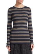 Brunello Cucinelli Wool And Cashmere Striped Top