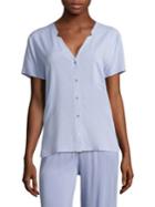 Hanro Sleep And Lounge Woven Short-sleeve Pajama Top