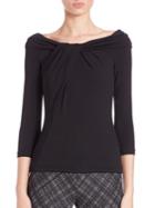 Michael Kors Collection Gathered Jersey Top
