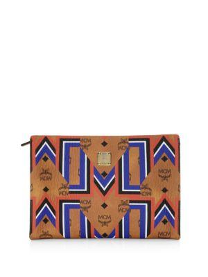 Mcm Printed Canvas Pouch