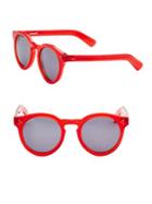 Illesteva Leonard Ii Red 50mm Oversized Round Sunglasses