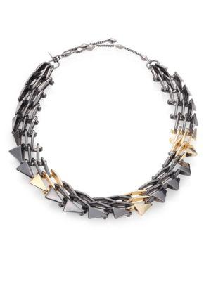 Alexis Bittar Two-tone Origami Link Necklace