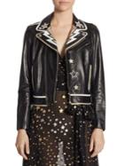 Red Valentino Star Patch Leather Jacket