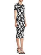 Michael Kors Collection Stencil Rose Jacquard Sheath Dress