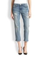 Current/elliott The Fling Distressed Slim-fit Boyfriend Jeans