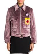 Miu Miu Patched Velvet Zip Jacket